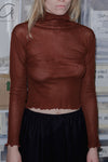 BASERANGE Tiger Cardigan Turtleneck Sweater TOTST-CG-AU23 Burn Pompom